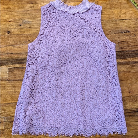 J. Crew Ruffle Neck Lace Blouse - Medium Tall - Picture 12 of 16